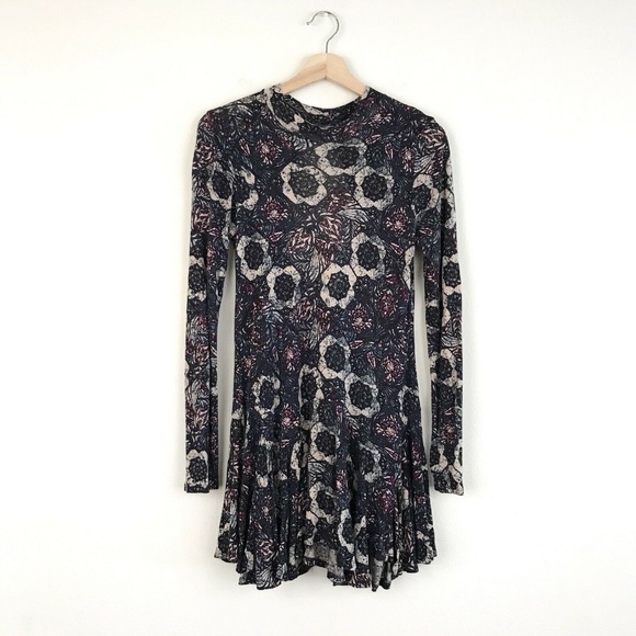 Free People Jersey Annabelle Printed Tunic Dress - Picture 2 of 7